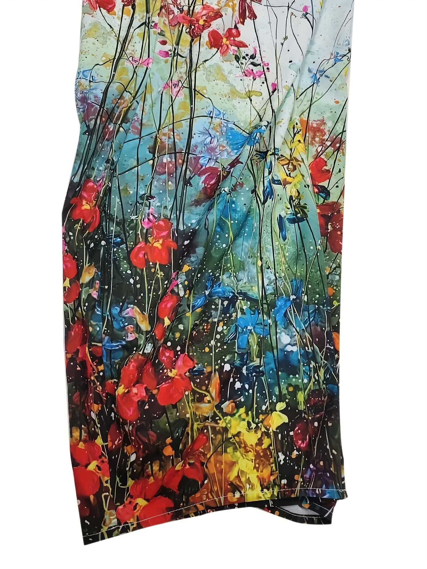 Floral Print Wide Leg Pants Plus Size