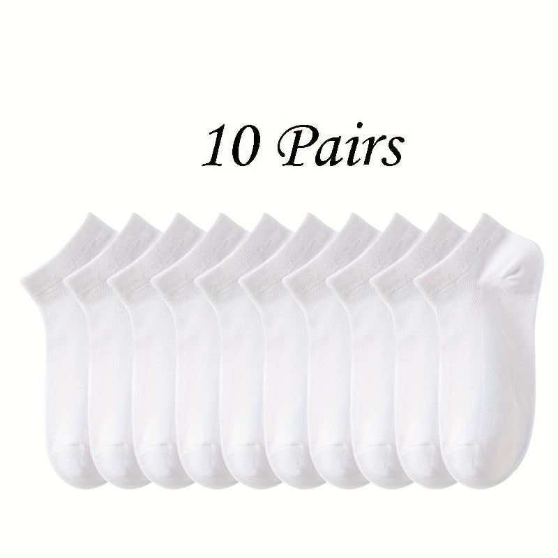 10 20 30 Pairs Unisex Solid Low Cut Socks Women's Stockings