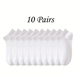 10 20 30 Pairs Unisex Solid Low Cut Socks Women's Stockings