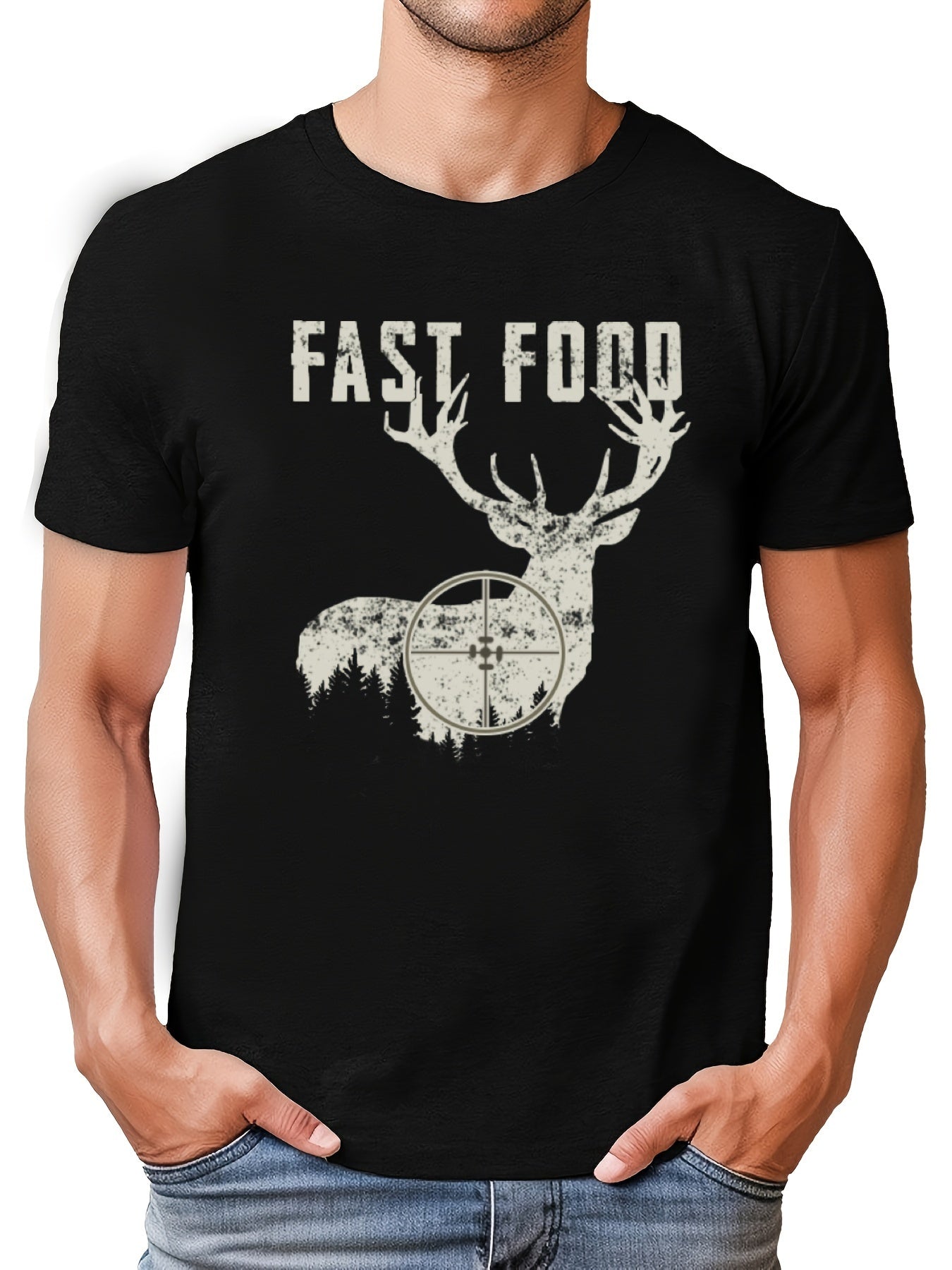 Fast Food Pattern Print Men's Short Sleeve T-shirt