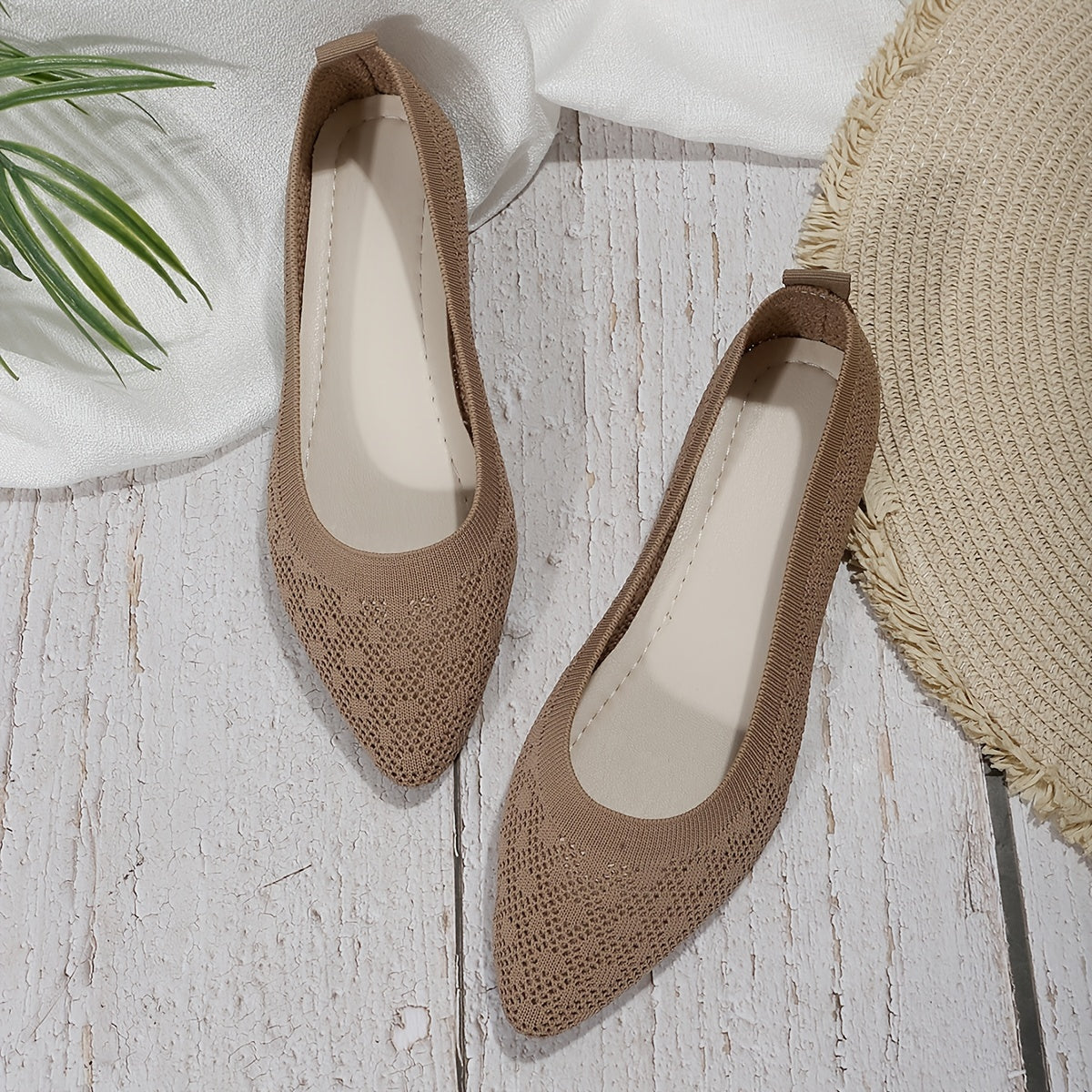Women's Knit Flat Shoes Lightweight Slip On Shoes