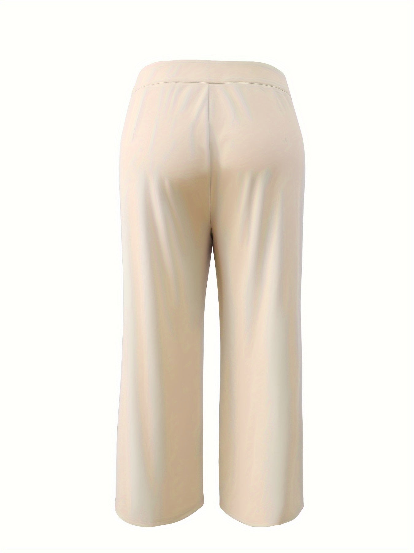  Wide Leg Trousers High Rise Solid Stretch Pants