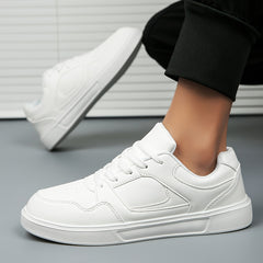 Faux Leather Solid Skate Shoes Wear Resistance Non Slip Flat Sneakers