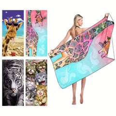 Cartoon Animal Beach Towel 70.8 x 35.4