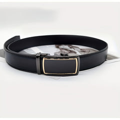 Men's Leather Belt Automatic Buckle Business Waist Strap