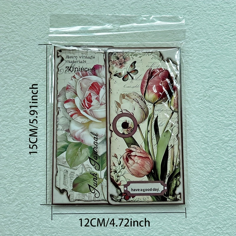 30 Sheets Plant & Animal Decoration Craft Paper for Scrapbooks DIY Collage Backg
