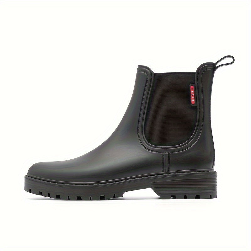 Women's Waterproof Medium Tube Rain Boots Solid Non slip Outdoor Rain Boots
