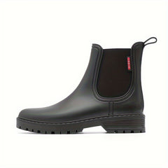 Women's Waterproof Medium Tube Rain Boots Solid Non slip Outdoor Rain Boots