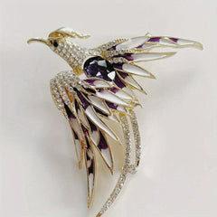 Phoenix Brooch For Men Rhinestone Phoenix Long Tail Pin