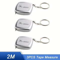 2M Retractable Ruler Measure Tape Mini Keychain Portable Tape Measure