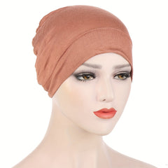 Solid Turban Cap Ruched Headwrap Beanie Chemo Hats
