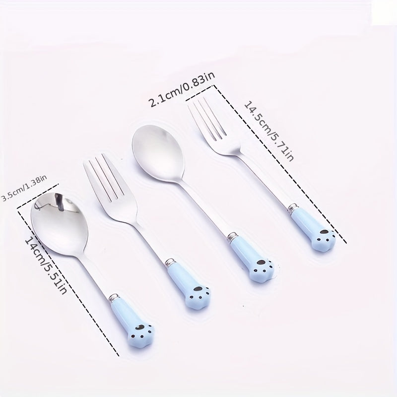 2pcs Cartoon Fruit Forks Ceramic Handle Stainless Steel Dessert Fork