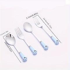 2pcs Cartoon Fruit Forks Ceramic Handle Stainless Steel Dessert Fork