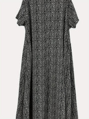  Dalmatian Print Short Sleeve Dress with Pockets