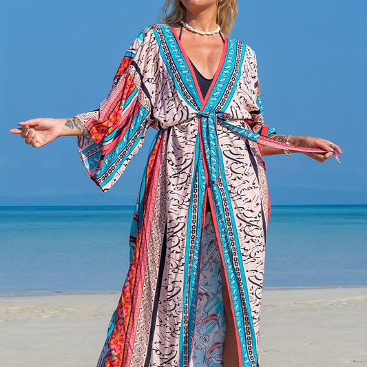  Tribal Print Long Sleeve Cardigan