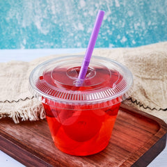 9 oz Clear Plastic Cup with Lid - Disposable and Crack Resistant