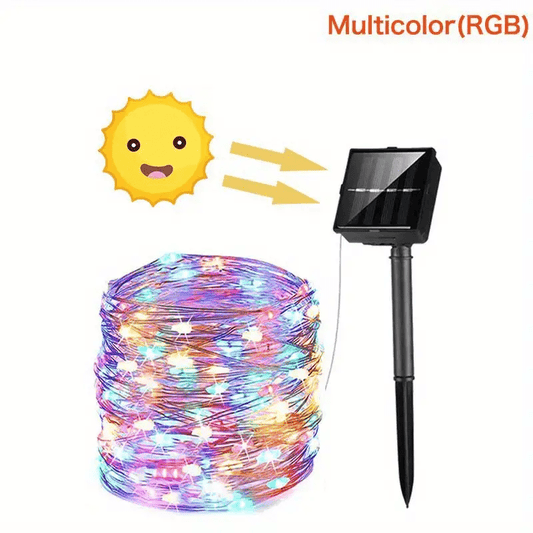 Solar Fairy Light String 8 Lighting Modes Waterproof Copper Wire String