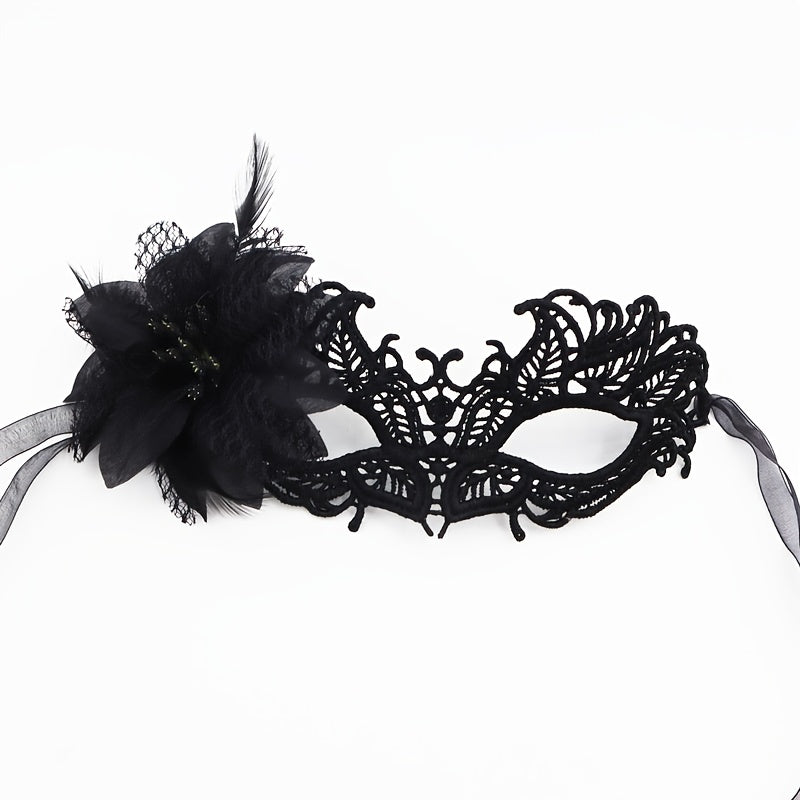 Double Yarn Lace Fire Head Side Flower Mask