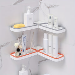 Foldable Dual Purpose Corner Shelf - Bathroom Storage and Shampoo Holder