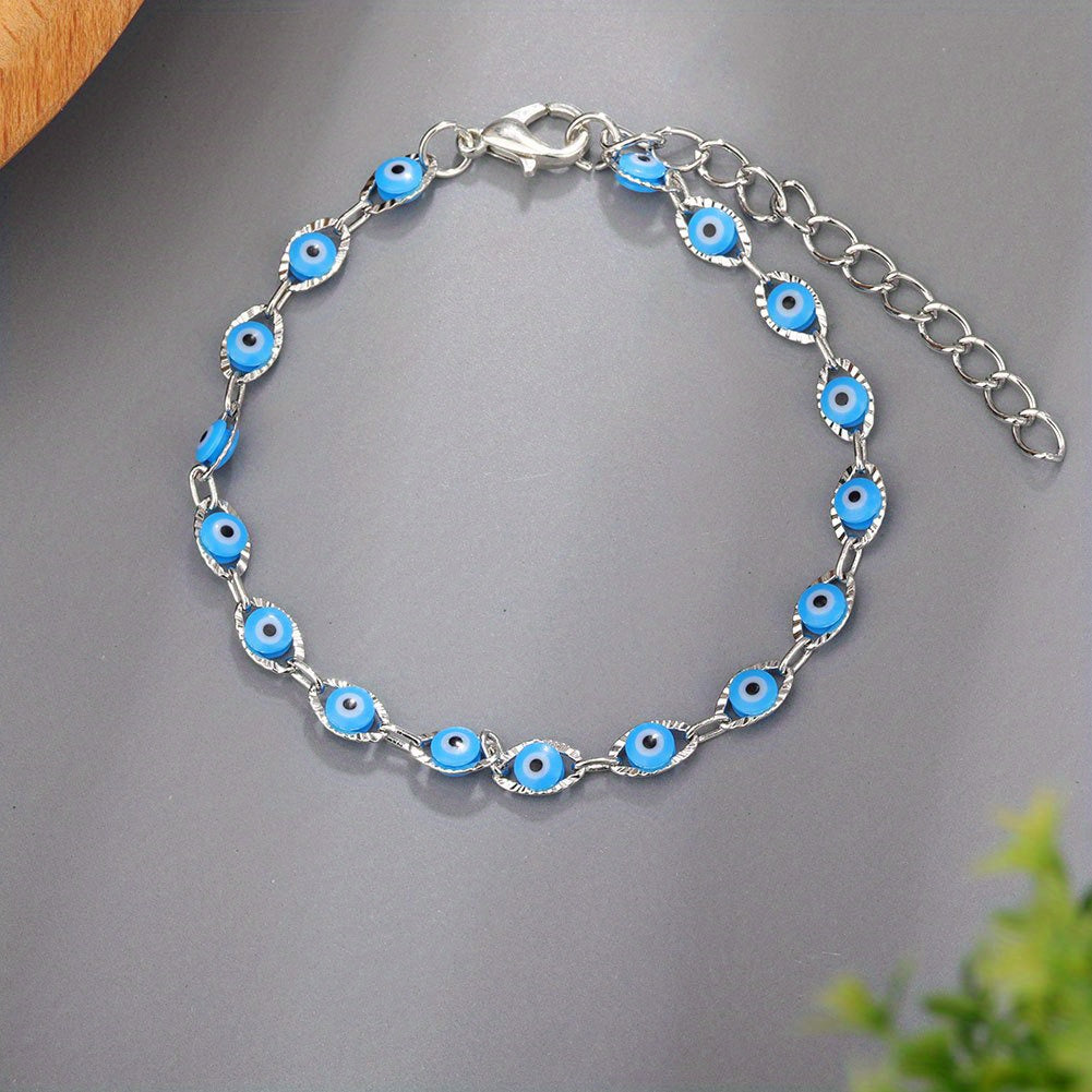 Multicolor Devil's Eye Beads Resin Bracelet