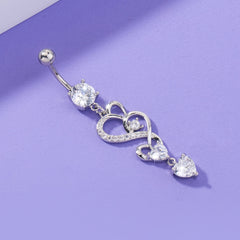 Heart Shape Belly Button Ring Dangle Body Piercing Jewelry