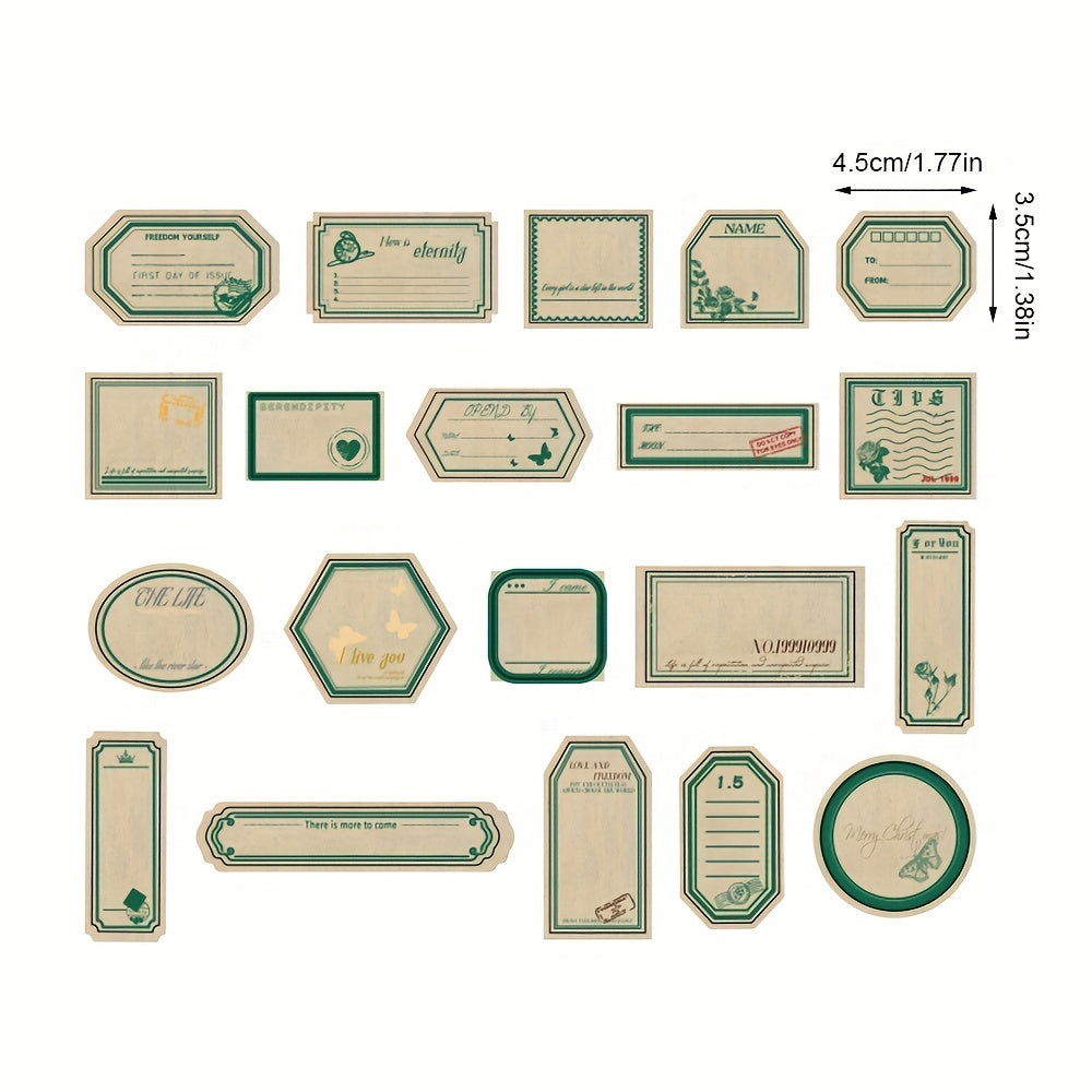 40pcs Retro Natural Adhesive Stickers Scrapbook Craft Bullet Journal Decals