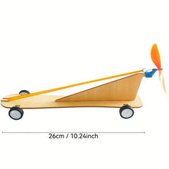 DIY Wooden Rubber Wind Turbine Kit Educational Science Project for Kids