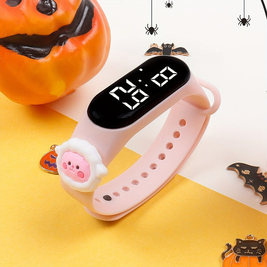 6pcs Girls' Cartoon Animal LED Wristband Watches