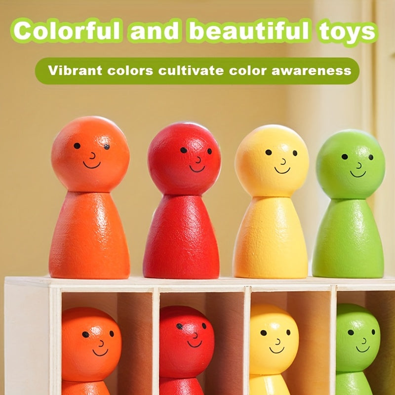 Wood Matching Memory Game - 12 Wooden Puppets Board Game