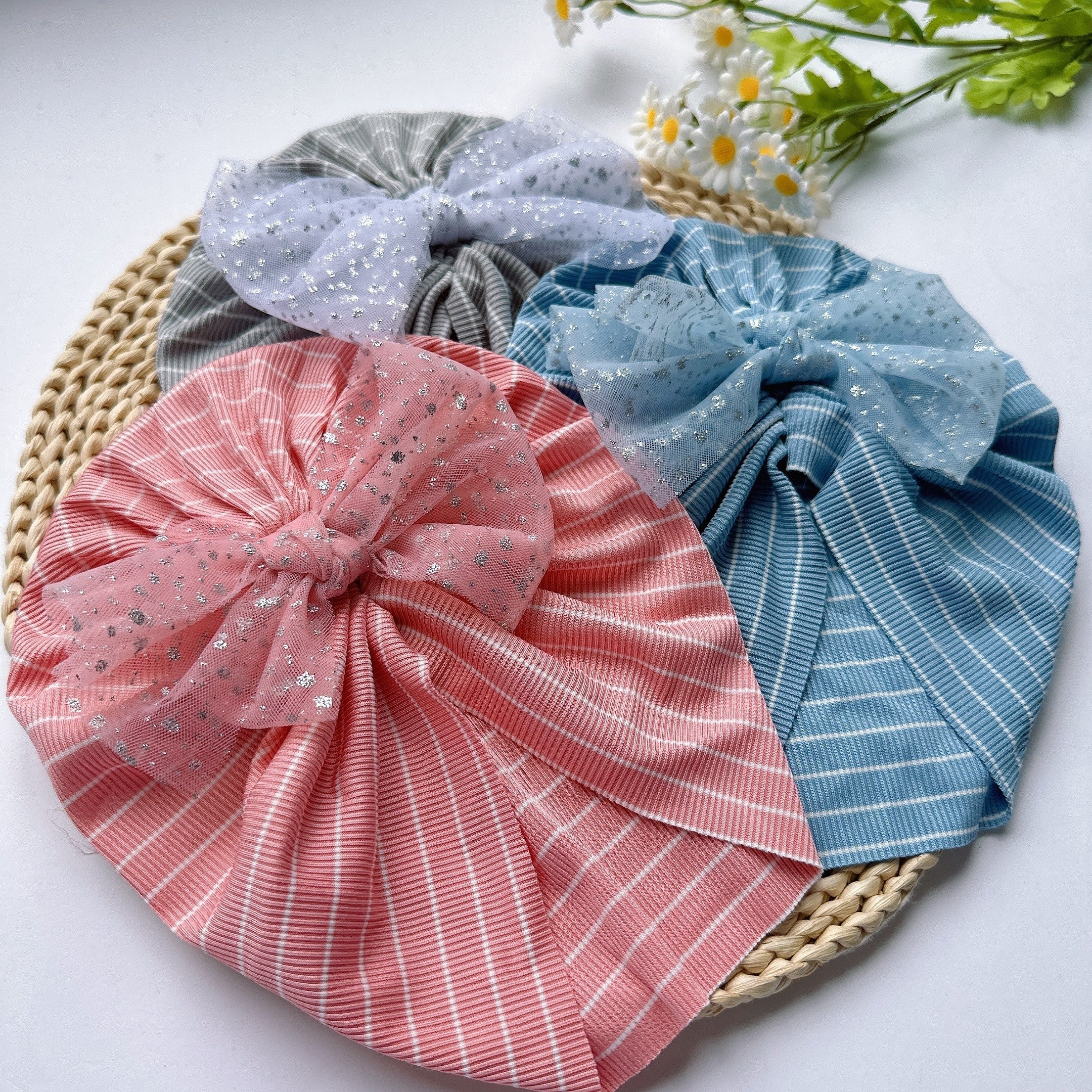 Soft Elastic Stripe Mesh Baby Hat