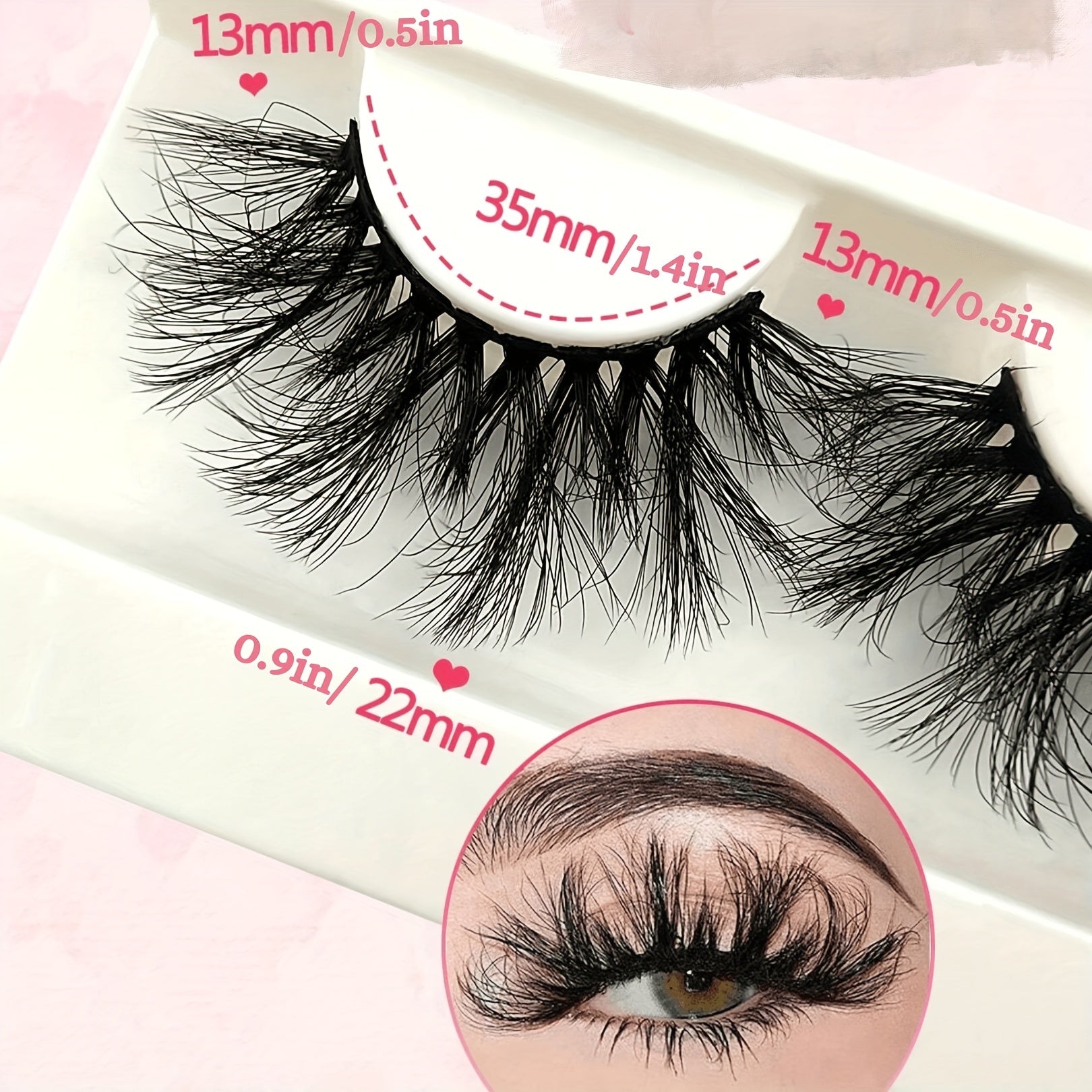 3 Pairs D Curl Faux Mink False Eyelashes, Thick and Fluffy, Waterproof