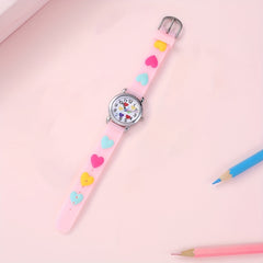 Colorful Heart Kids Cartoon Watch Gift For Children