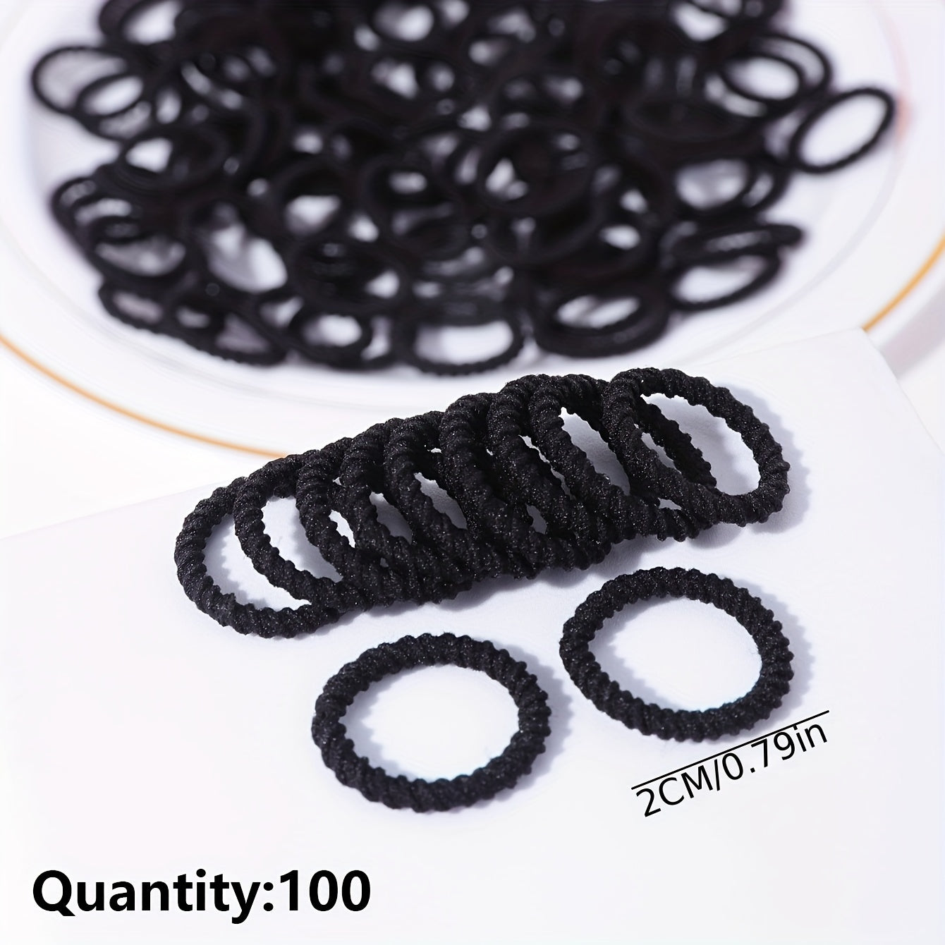 100PCS Classic Hair Tie High Elasticity Hair Rope Ponytail Hair Clip