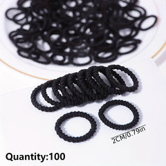 100PCS Classic Hair Tie High Elasticity Hair Rope Ponytail Hair Clip