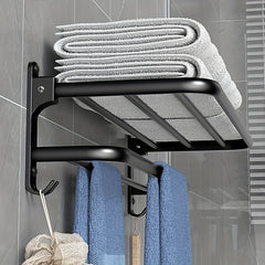 Aluminum Foldable Towel Rack Wall Mounted Bathroom Shelf