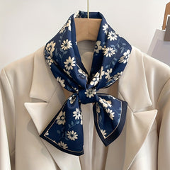 Vintage Floral Pattern Satin Necke...