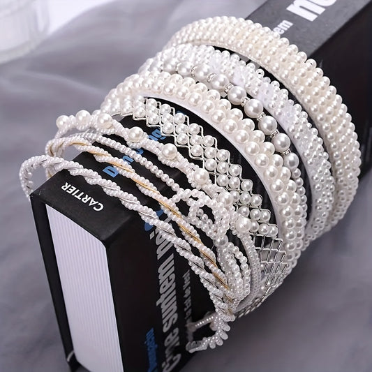 Girls Faux Pearl Hair Hoop Princess Hair Accessories For Party
