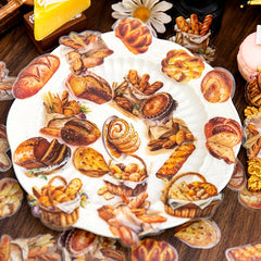 40 Vintage Bread Dessert Stickers Pack for DIY Journaling Plan