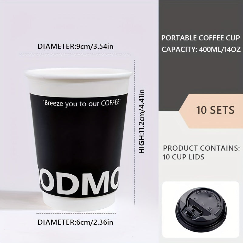 10pcs Portable Coffee Cups With Lids Hot Coffee Sharing Cups