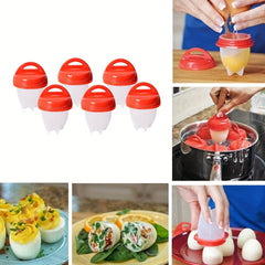 6PCS Silicone Egg Cooker Non-stick Pot Cookware Set Egg Mold Cup Steamer