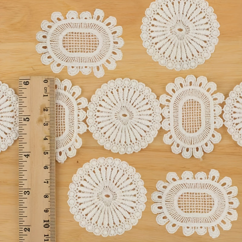 DOLLHOUSE 5 Oval Table Mat Lace Edged Round Placemat Dining Mat