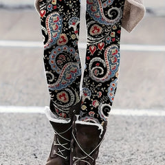  Paisley Floral Print High Rise Leggings