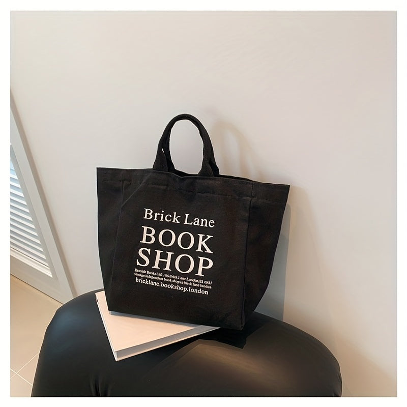 Stylish Letter Pattern Satchel Bag Canvas Handbag