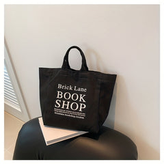 Stylish Letter Pattern Satchel Bag Canvas Handbag