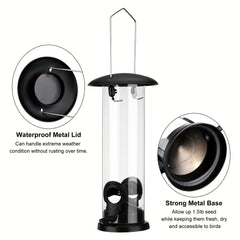 Hanging Bird Feeder for Garden and Yard with Metal Handle