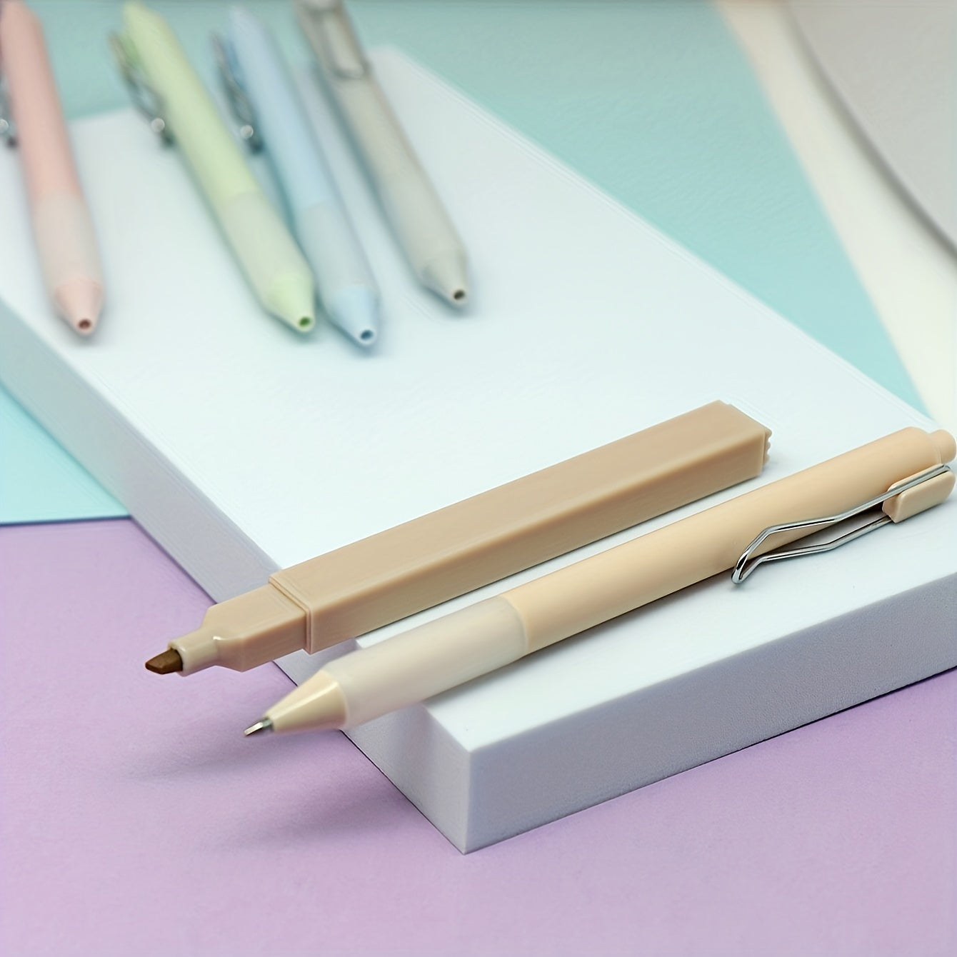 10pcs Pastel Highlighter Pens & Colored Gel Pens Set for Study