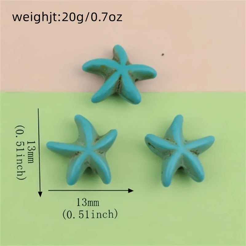 20pcs Turquoise Starfish Beads DIY Earrings Bracelet Necklace Accessories