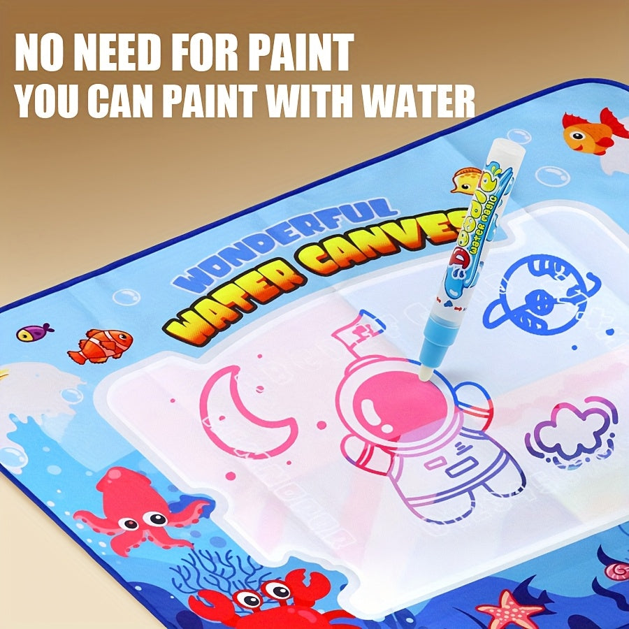 Magic Doodle Mat & Watercolor Canvas for Kids Mess Drawing Fun