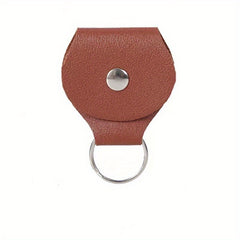 Guitar Pick Case PU Leather Clip Keychain Portable Bag Music Instrument