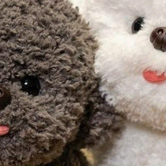 Soft Fluffy Teddy Dog Plush 2pcs Dark Gray